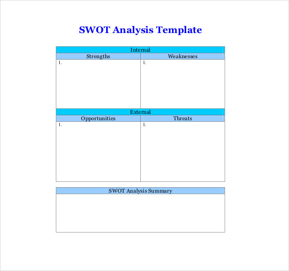 swot analysis template word
