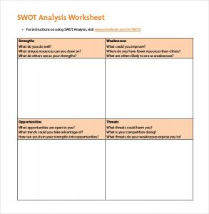swot analysis worksheet swot analysis worksheet template