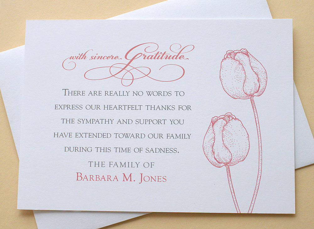 Sympathy Thank You Notes To Coworkers Template Business