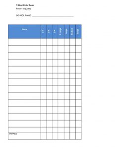 t shirt order form template excel blank t shirt order form template