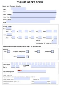t shirt order form template microsoft word t shirt order form