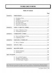 table of contents template table of contents template word fln8s207