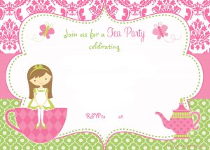 tea party invitation template free printable tea party birthday invitation