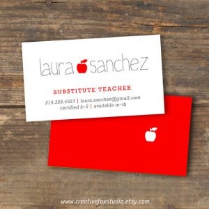 teacher business cards il xn qhz