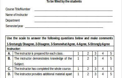 teacher evaluation form printable teacher evaluation form