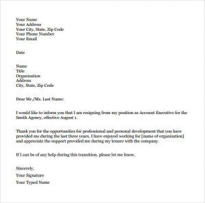 Teacher Resignation Letter | Template Business