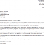 teacher resignation letter teacher resignation letter example