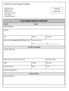 technical report formats customer service report template image