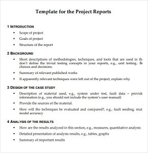 technical report formats project report template pdf
