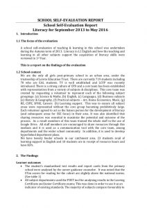 technical reports format handout sse case study school selfevaluation report literacy