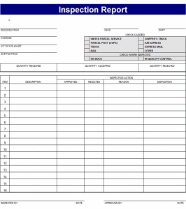 technical reports format inspection report