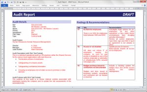technical reports format pentana vision auditreport x