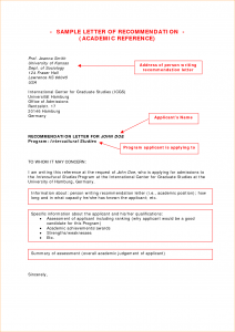 template for business letter academic reference sample