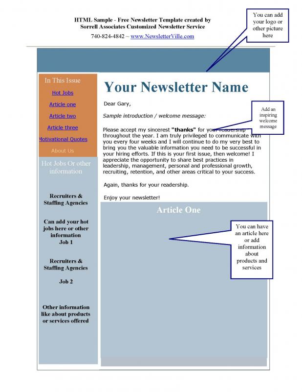 template for newsletter