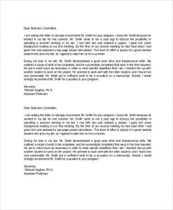 template letter of recommendation academic recommendation letter