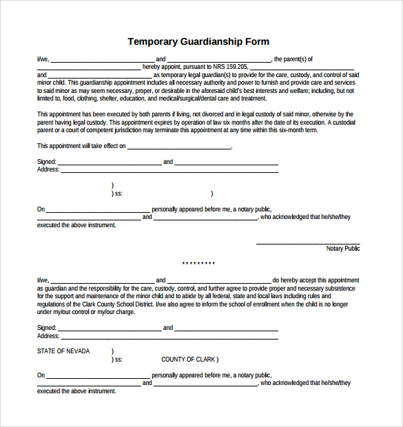 temporary custody agreement