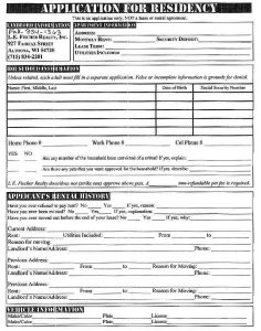 tenant application form free rental application form
