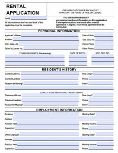 tenant application form wisconsin rental application x