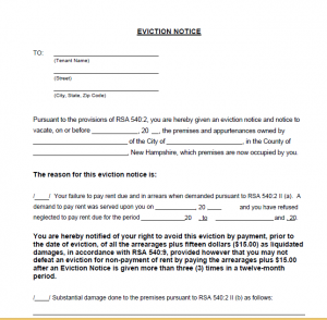 tenant eviction notice day eviction notice