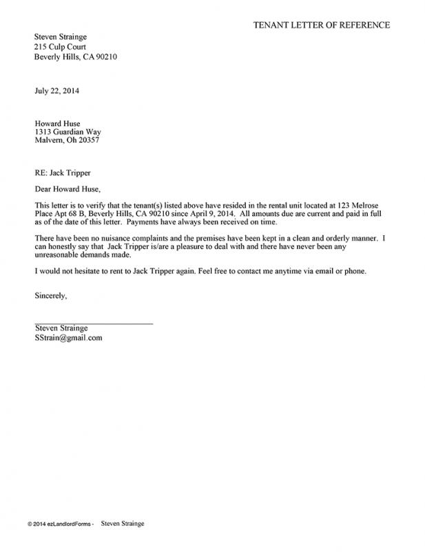 tenant reference letter