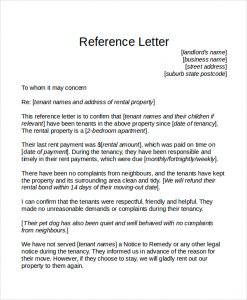 tenant reference letter tenant reference letter template