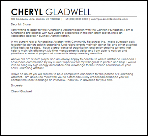 termination letter example fundraising assistant