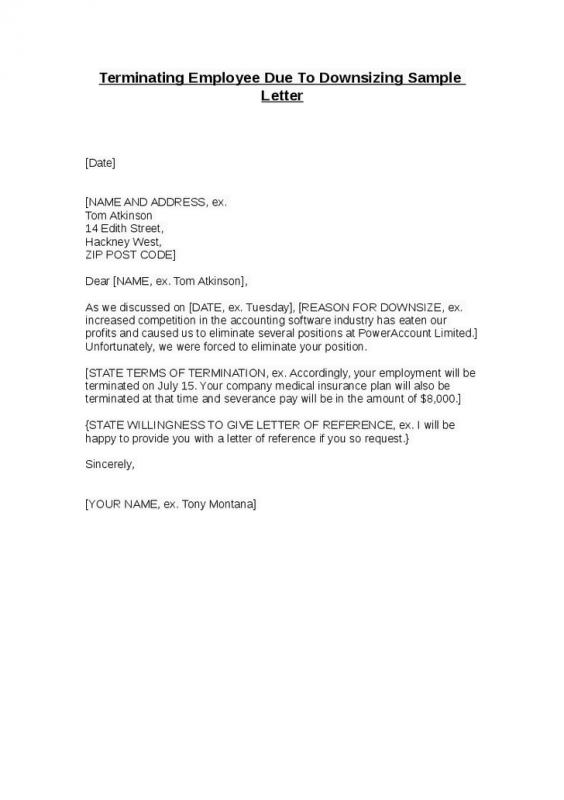 termination letter to employee