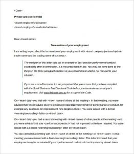 termination of contract letter download employment contract termination letter template
