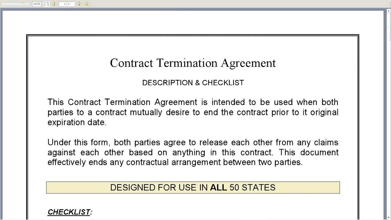 termination of contract