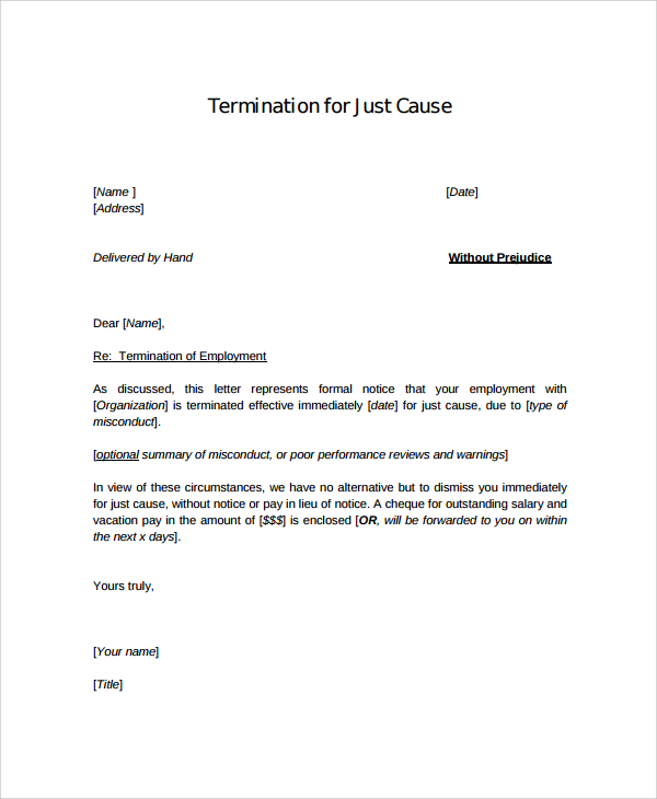 termination of employment letter