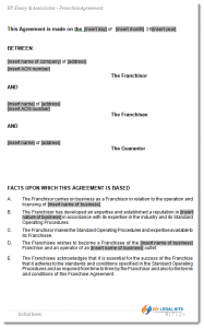 termination of lease agreement franchise agreement sample