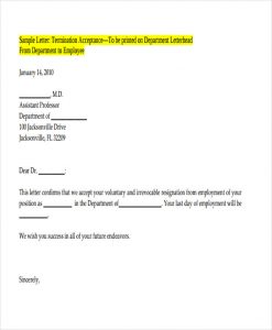 termination of lease letter voluntary termination letter format