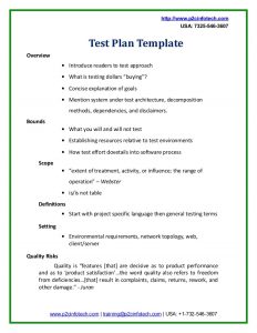 test plan example slide