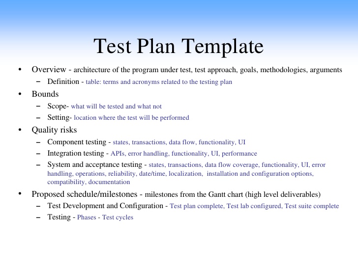 test plan example