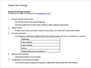 test strategy template system test strategy template