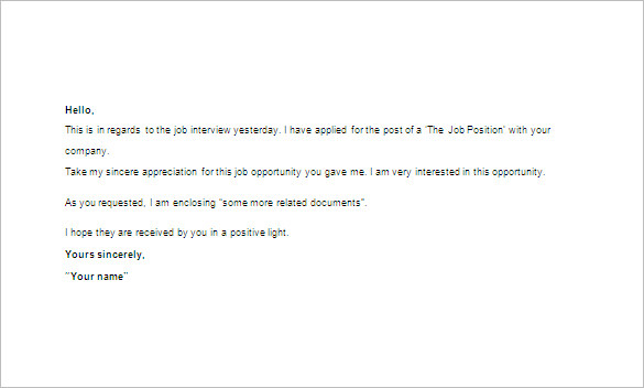 thank you email after interview