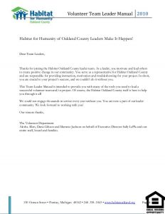 thank you for donation letter habitat team leader manual