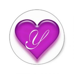 thank you letter business letter y monogrammed juicy heart sticker purple