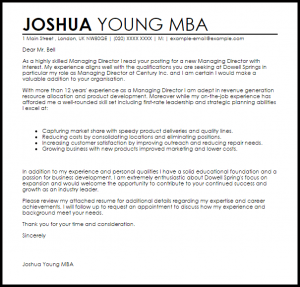 thank you letter business managing director