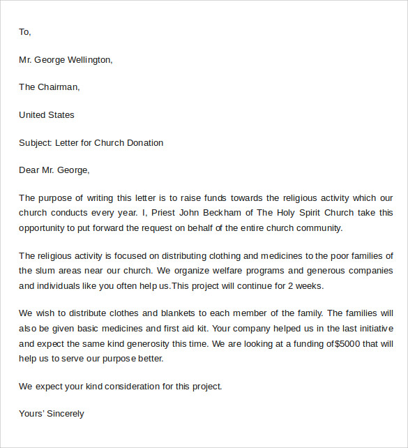thank you letter for donation of money