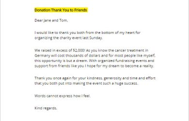 thank you letter for donation sample printable donation thank you letter