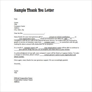 thank you letter for gift thank you letter for gift amount pdf template free download