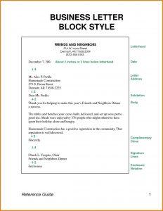 thank you letter for referral block format letter examples business letter block format