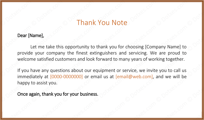 thank you letter to customer
