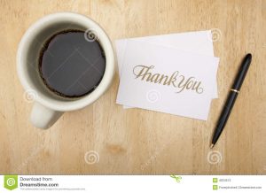thank you note for appreciation thank you note card pen coffee