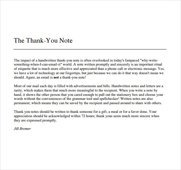 thank you note for gift