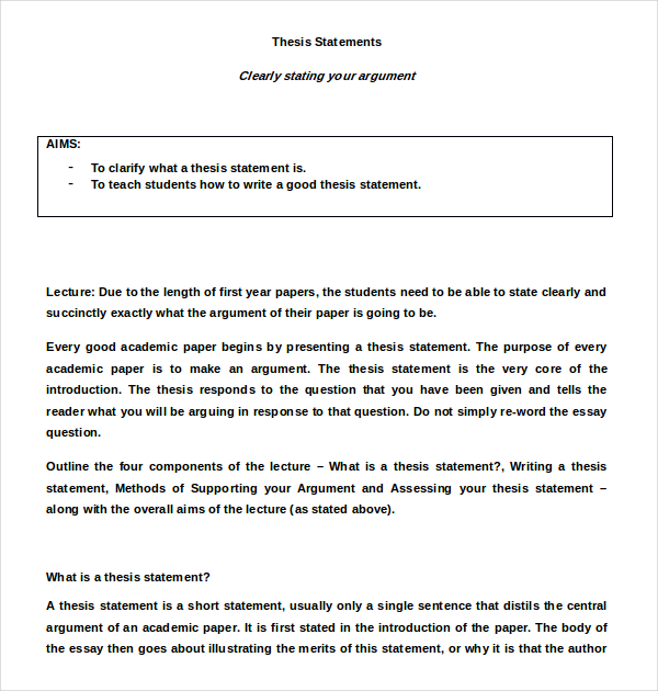 thesis statement template