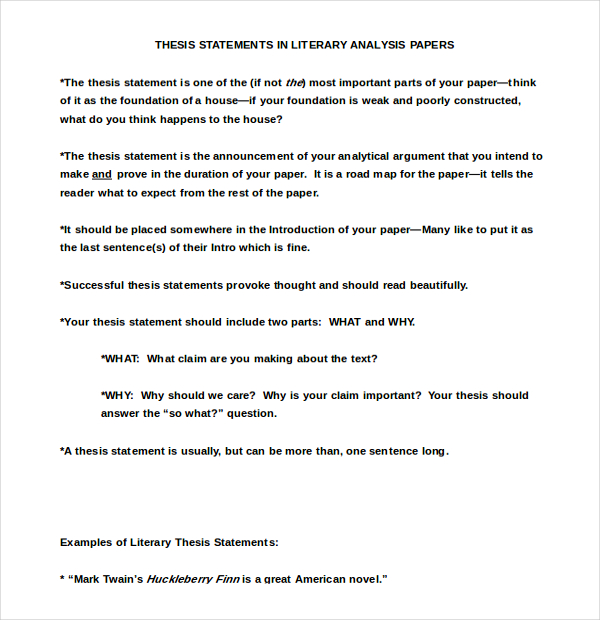 thesis statement template
