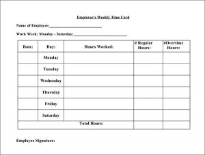 time card template employee time card template
