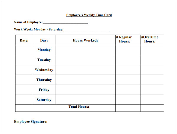time card template
